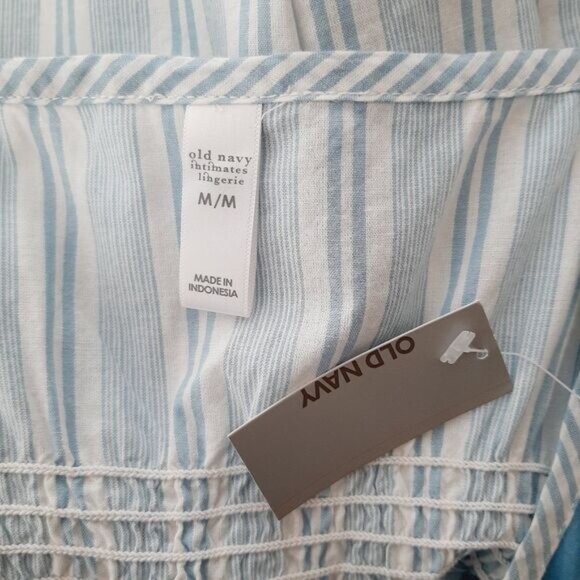 OLD NAVY | 100% Cotton Spaghetti Strap Mini Slip Night Gown PJ Stripe M Flawed - Picture 11 of 12